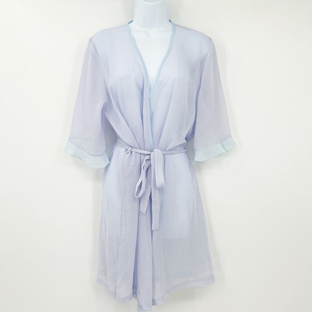 Secret Treasures Womens Lounge Sleep Nightie Tie Waist Sheer Robe Size M Lilac